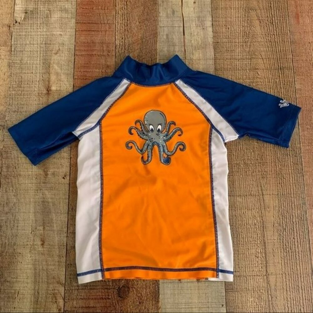 UVSkinz Blue And Orange Graphic Sun Swim shirt Rash Guard